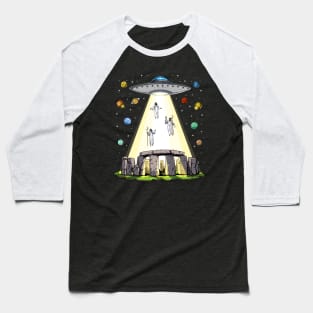 Stonehenge Alien Abduction Baseball T-Shirt